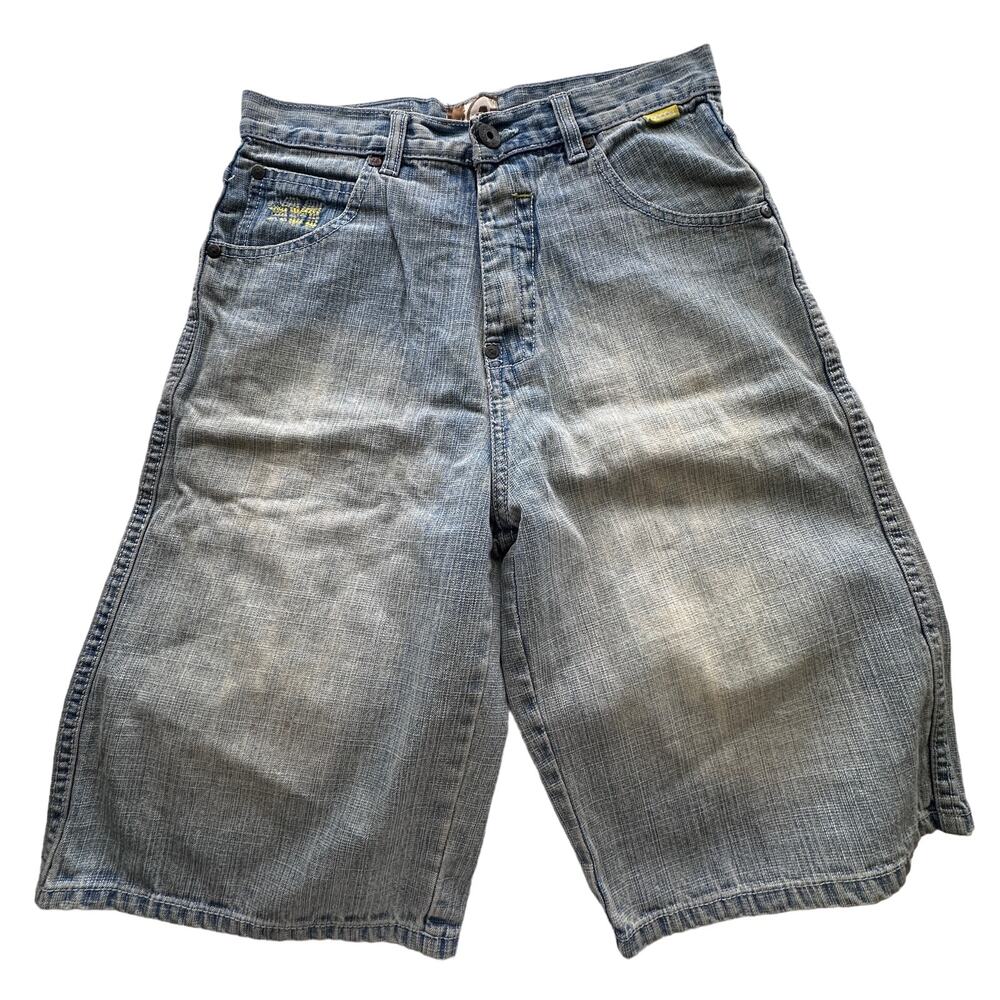 Mecca boys shorts light washed 12 cotton baggy Embroidered Y2K skater Hip Hop